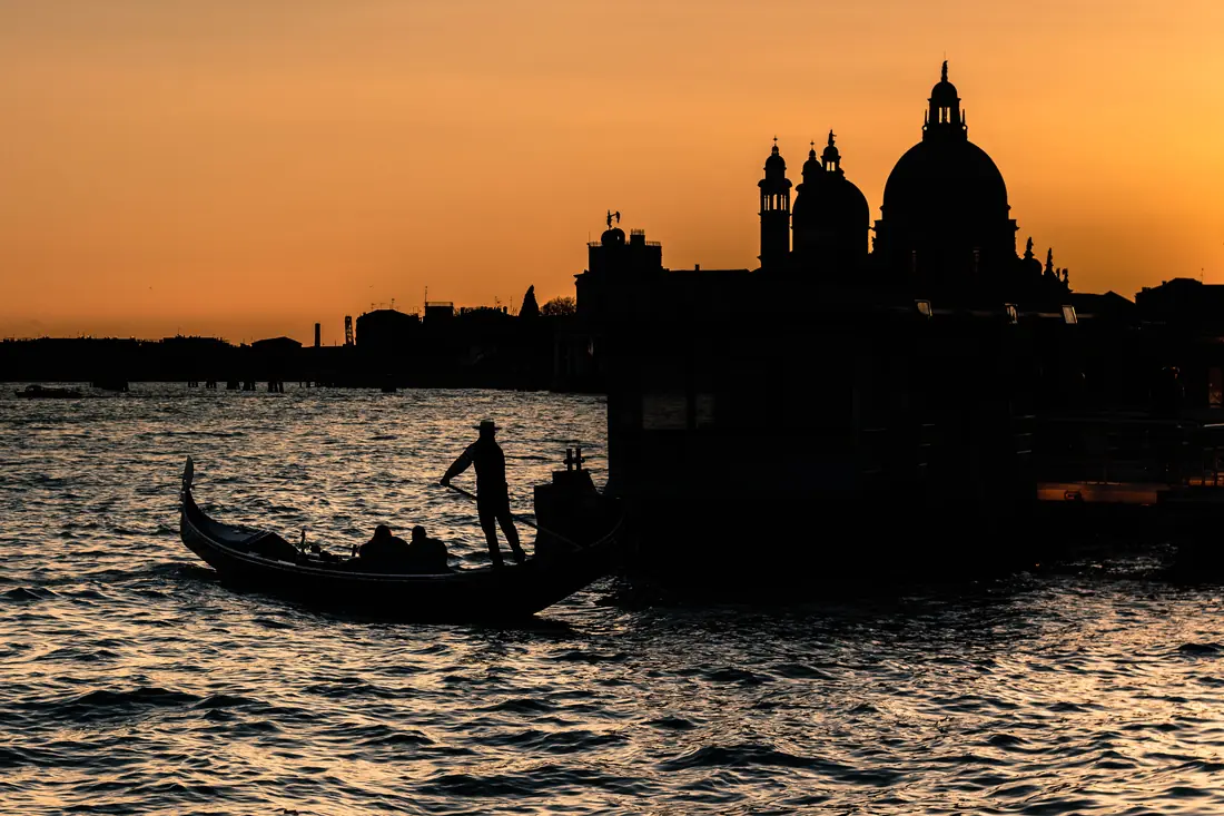 A Venetian canal at dusk
